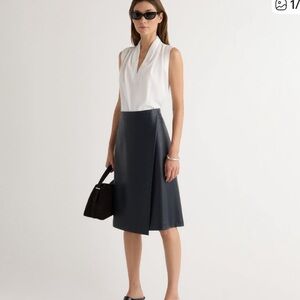 MODERN CITIZEN VEGAN LEATHER ASYMETRICAL SKIRT XL